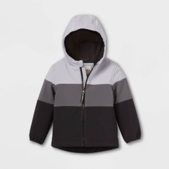 Toddler Boys' Softshell Colorblock Jacket - Cat & Jack™ Black - Picture 1 of 1